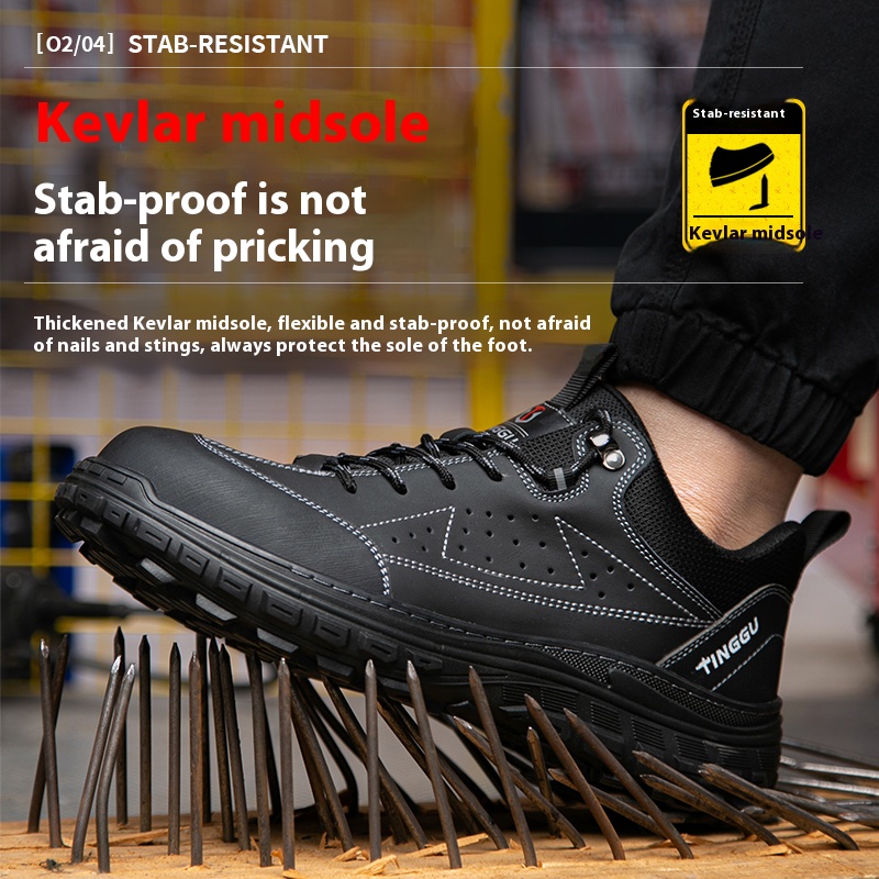 TG35 fashion safety shoes soft and comfortable plastic toe, kevlar midsole easy to bond lightweight labor shoes