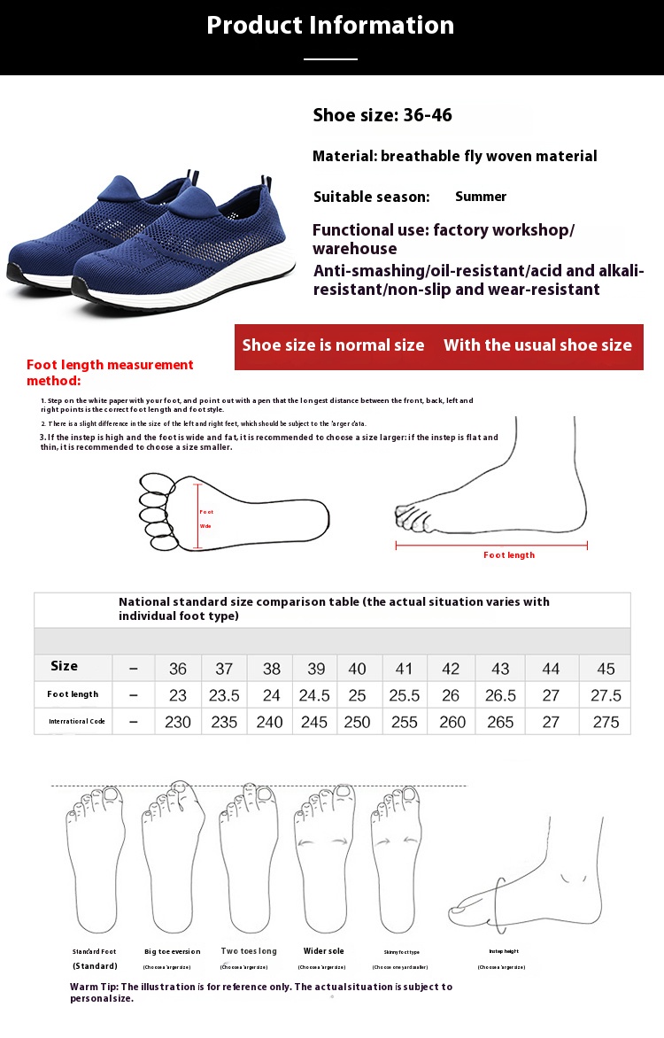 Safety shoes breathable for summer 503 - - 10