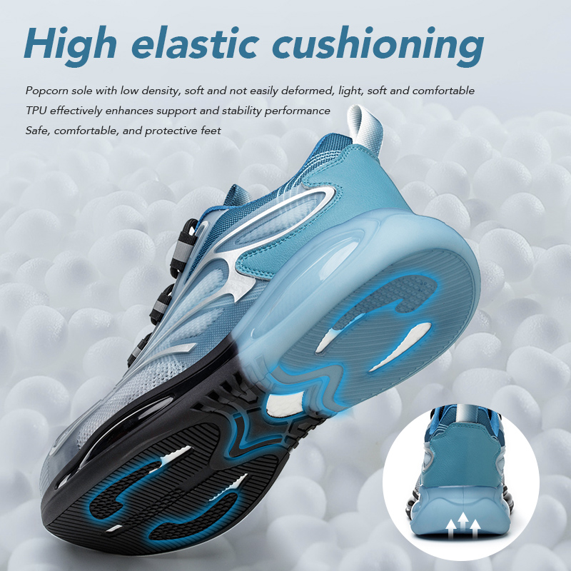 TG58 fashion and comfortable safety shoes, easy to bond kevlar midsole popcorn+tpu outsole labor shoes
