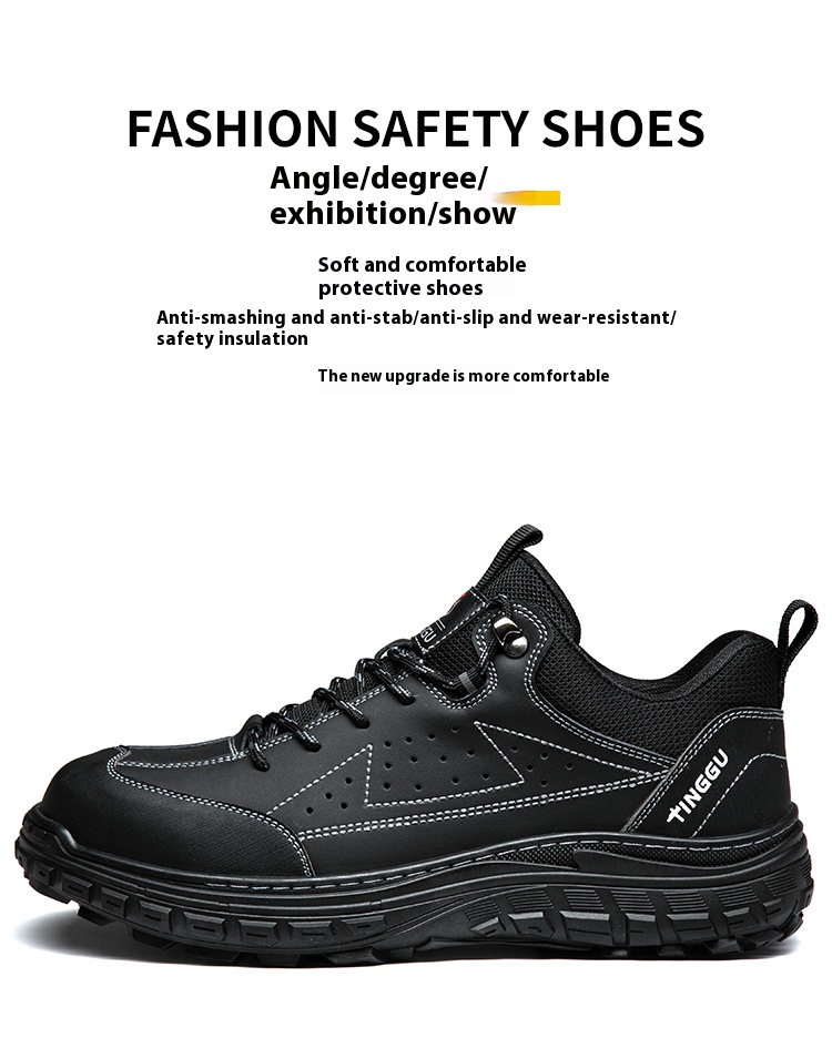 TG35 fashion safety shoes soft and comfortable plastic toe, kevlar midsole easy to bond lightweight labor shoes