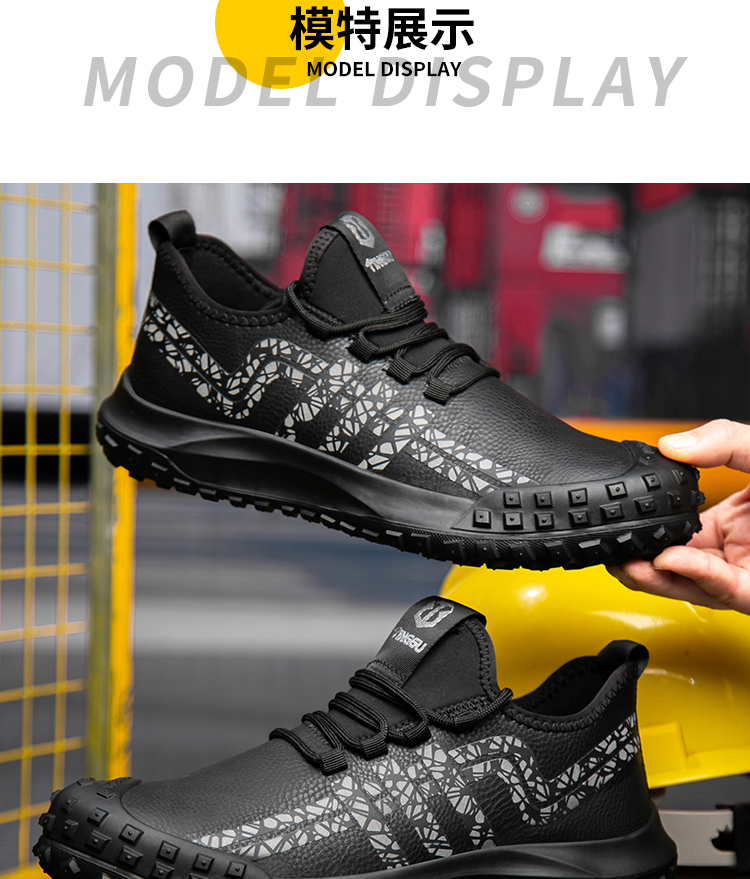 TG20 microfiber leather upper, soft and comfortable lining plastic toe and kevlar midsole safety shoes