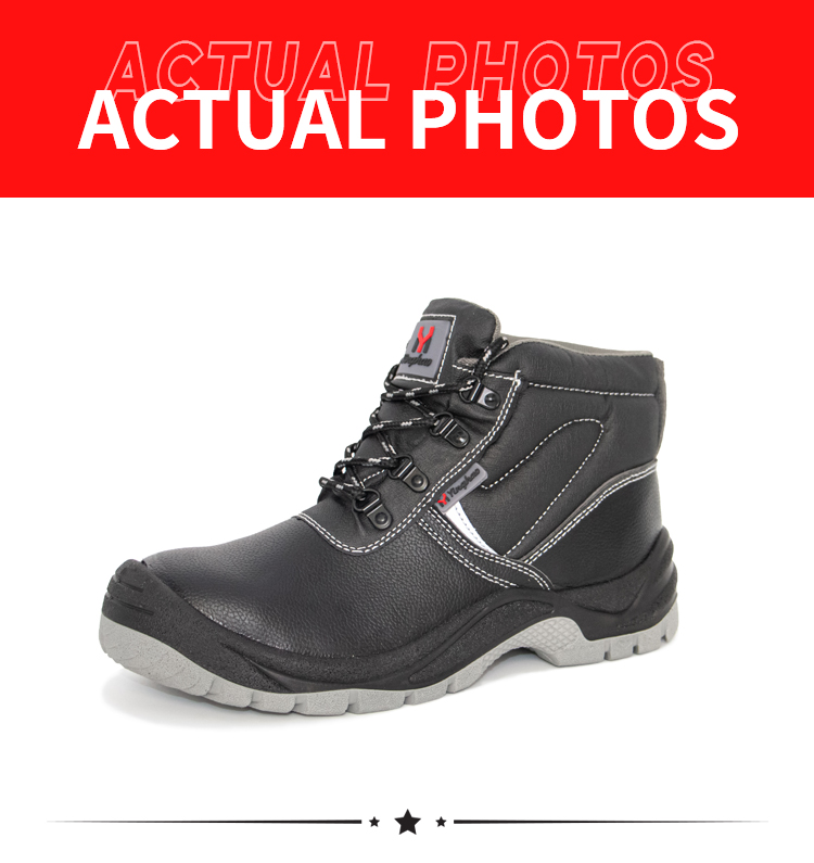 YH6007 microfiber leather impact resistant puncture proof safety work shoes, eu size 36-47