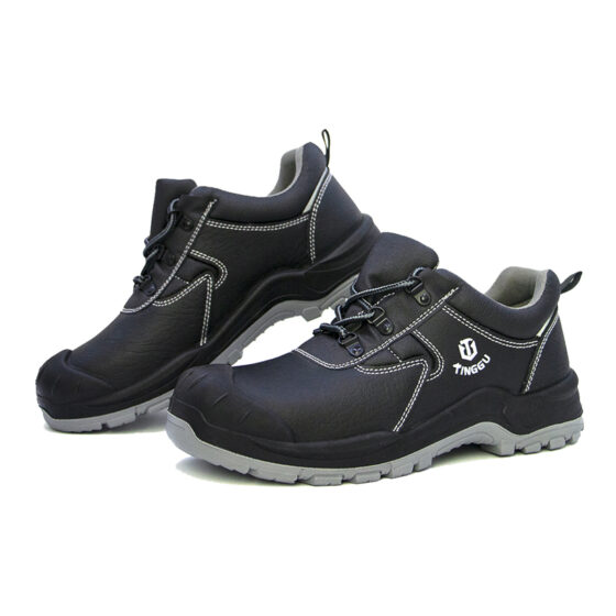 tg2585 middle cut safety footwear, cow leather steel toe steel plate anti static safety shoes