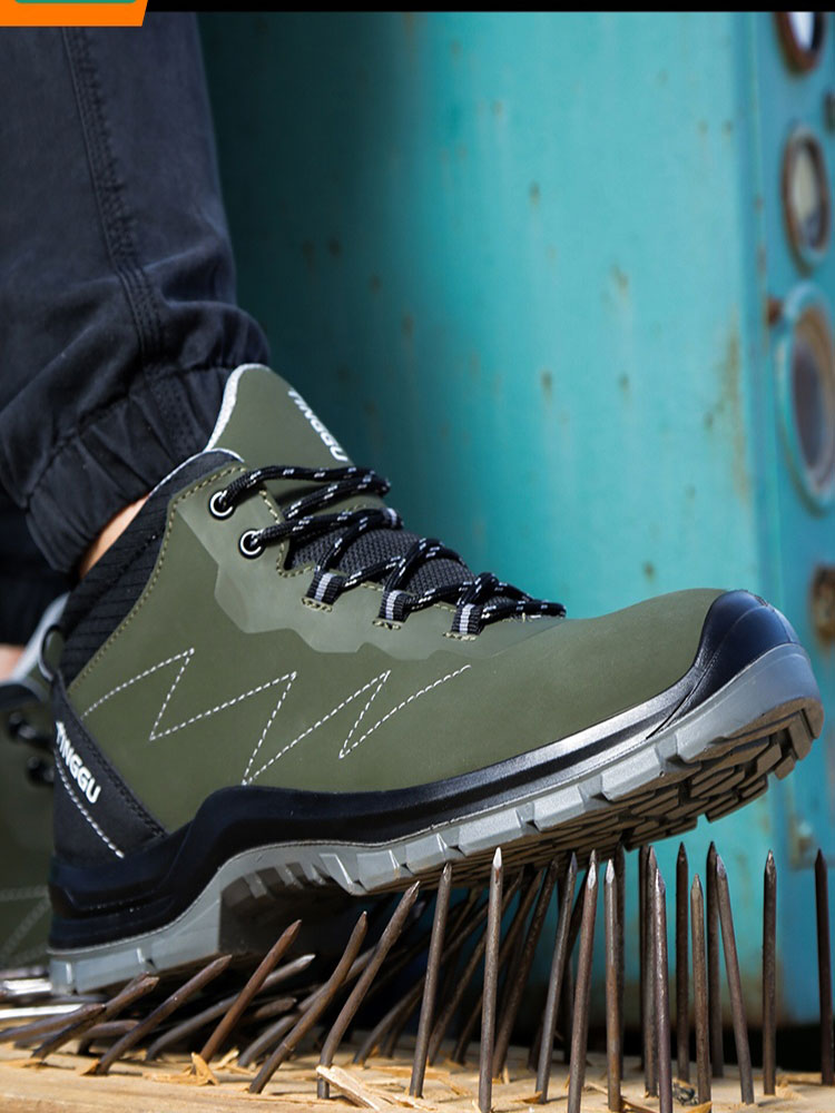 # Mid-Top Waterproof Safety Work Boots with Steel Toe & Steel Anti-Puncture Plate