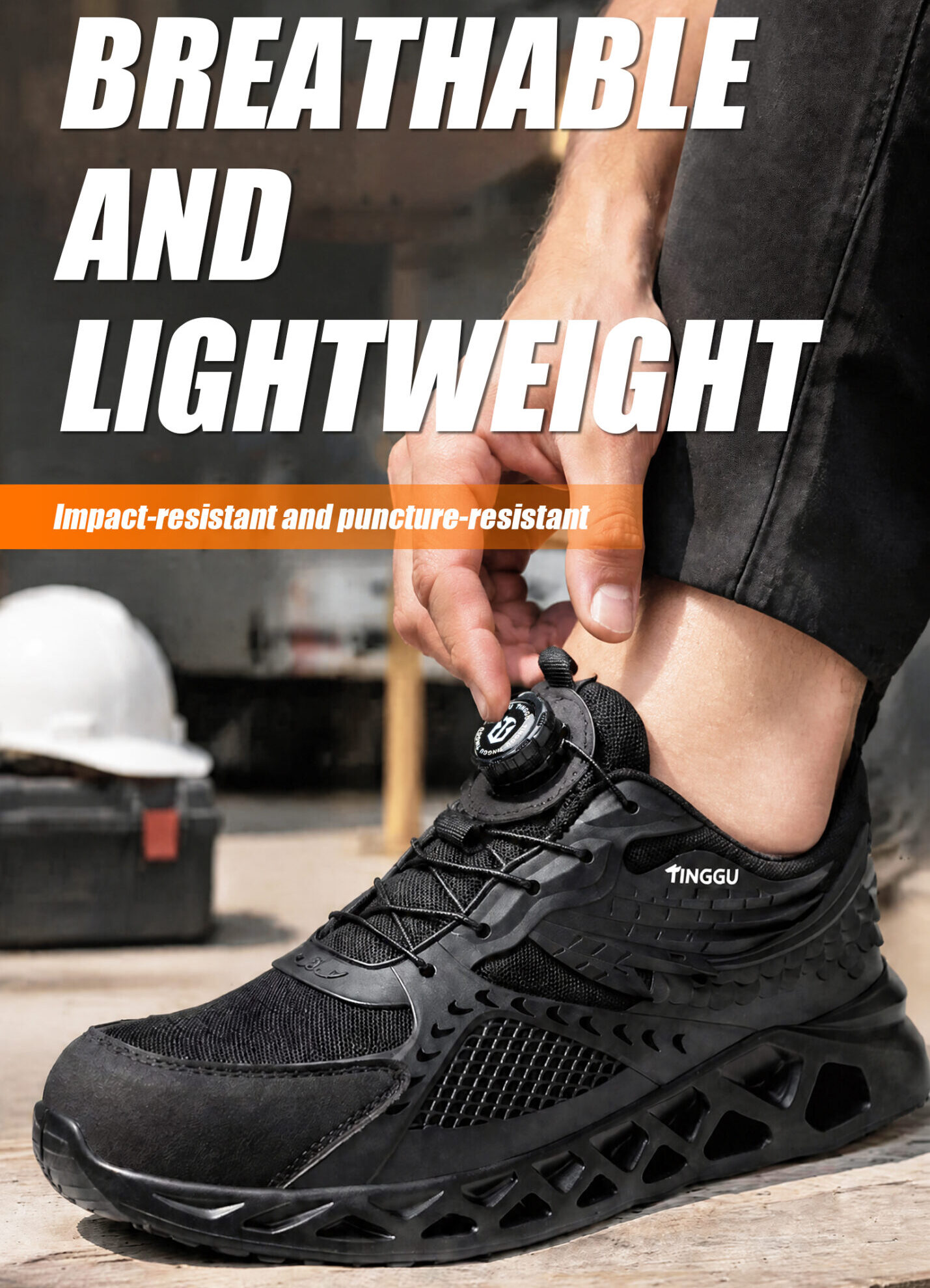Lightweight Breathable Safety Shoes with Quick Dial Closure