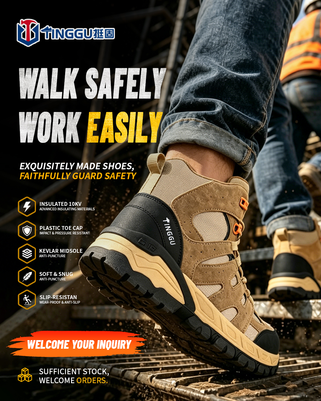 TINGGU Safety Work Boots: Walk Safely, Work Easily on Every Job Site