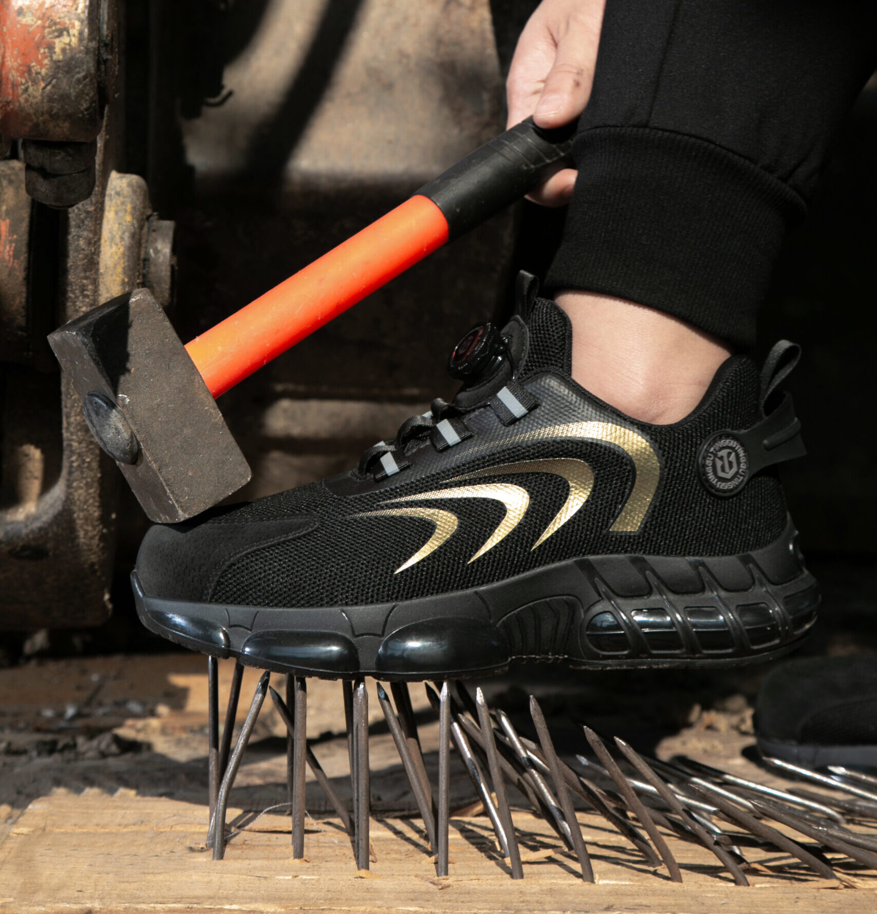 Sporty Safety Sneakers with Steel Toe, Kevlar Layer & TPU Air Cushion Sole