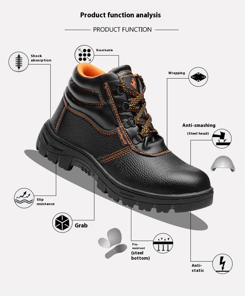 Affordable Mid-Cut PU Safety Shoes: Reliable Foot Protection for Every Worker